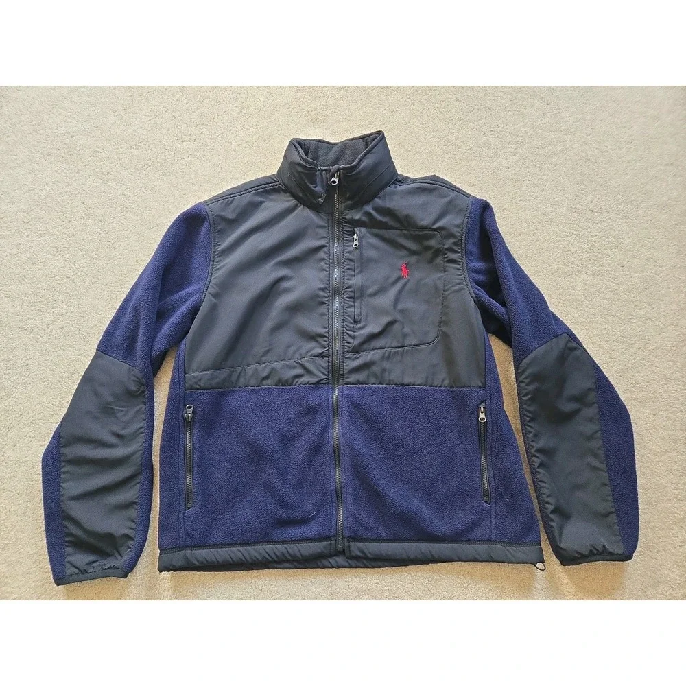 Vintage Polo Ralph Lauren Polartec Fleece Jacket Men Size Large Denali Black